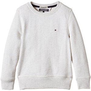 Tommy Hilfiger BRUNO CN HKW L/S sweatshirt voor jongens, effen, grijs (light grey heather 023), 128 cm