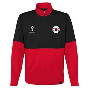 Outerstuff Heren FIFA World Cup Country 1/4 Zip Top Pullover Sweater, Zwart-rood, M, Zwart-rood, M