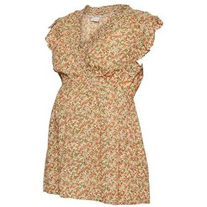 MAMALICIOUS dames zwangerschapsblouse, Papaya Punch/Aop: kleine Flower Aop, S