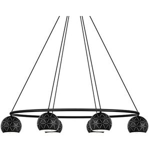 EGLO Hanglamp Cantallops, 6 lichtpunten, modern, elegant, hanglamp van staal in zwart, eettafellamp, woonkamerlamp hangend met E14-fitting
