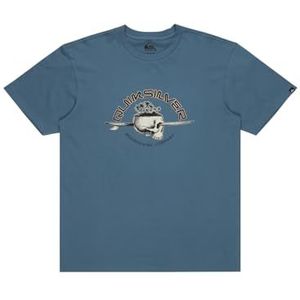 Quiksilver Skull Lines SS T-shirt voor heren, Coronet Blue, XS