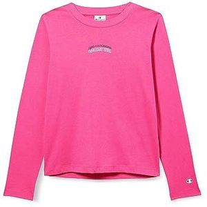 Champion Legacy Color Punch G-S-s Crewneck T-shirt voor meisjes en meisjes, Fuchsia, 9-10 anni