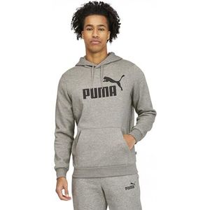 PUMA Heren Essentials Big Logo Fleece Hoodie Hooded Sweatshirt, medium grijs, S