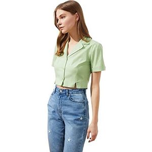 Trendyol Dames groen oogsthemd shirt, groen, 32