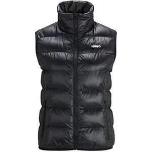 HUGO Fandicia-1 Licht gewatteerd vest voor dames, met waterafstotende afwerking en logo, zwart 1, L