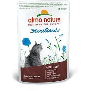 Almo Nature Holistic Sterilised natvoer voor volwassen katten met rundvlees - (30 zakjes à 70 g)