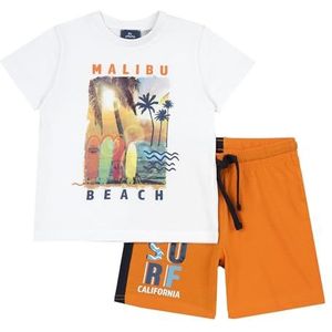Chicco 2-Delige Set Van T-Shirt En Korte Broek jongens, Arancione, 5A, Design in Italië