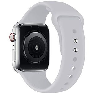 HiClothbo Compatibel met Apple Watch armband 38/40/41 mm, zachte siliconen armband, reservearmband voor iWatch Series 8 SE 7 6 5 4 3 2 1, Loudy Gray, loudy gray, 42/44/45mm