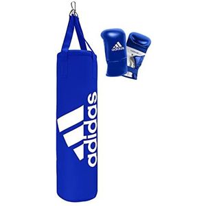 adidas Boksing-set Blue Corner, bokszakkit 80 x 30 cm – 18 kg, incl. bokshandschoenen unisize, blauw/wit