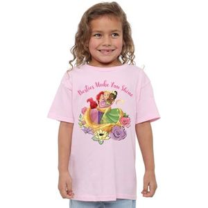 Disney Princess Besties Shine met Ariel, Rapunzel, Tiana meisjes T-shirt, roze, 3-4 jaar, roze, 3-4 jaar