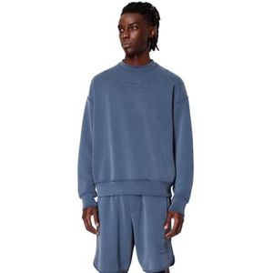 Armani Exchange Men's Modal Cotton Debossed Logo Pullover Crewneck Sweatshirt Blue AVIO, XL, Blue Avio, XL