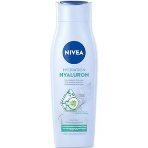 NIVEA Hydration Hyaluron vochtshampoo, haarverzorging voor droog haar met hyaluronzuur, veganistische haarshampoo zonder siliconen voor natuurlijke glans (250 ml)