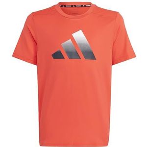 adidas Boy's Train Icons Aeroready Logo T-shirt (korte mouw), Helder Rood/Wit/Legend Inkt, 13-14 jaar