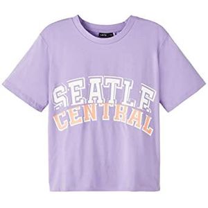 NAME IT Girl's NLFFENTRAL SS Short L Top, Sand Verbena, 134/140, Zand Verbena, 134/140 cm