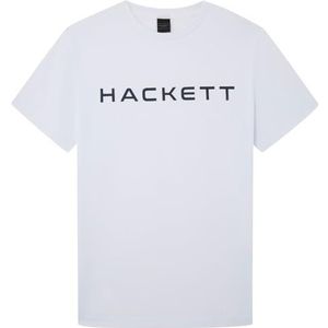 Hackett London Essential T-shirt voor heren, Wit (wit/marine), L