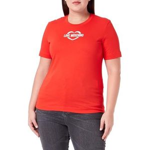 Love Moschino Dames Regular fit Short-Sleeved T-shirt, RED, 48, rood, 48