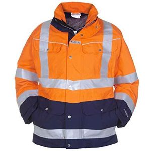 Hydrowear 04021598P Frankfurt Parka gewoon geen zweet Bicolour jas, 100% polyester, M maat, Hi-Vis Oranje/Navy