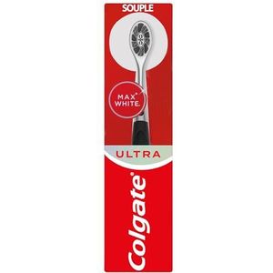 COLGATE - Max White Ultra handtandenborstel - Met houtskool doordrenkte borstelharen - Ontworpen om oppervlaktevlekken te verwijderen