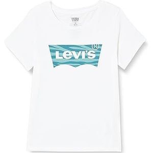 Levi's Meisjes Lvg ss Zebra Batwing T-shirt 3ej137 T-shirt, Helder Wit, 5 jaar