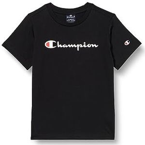 Champion Legacy American Classics B-S-s Crewneck T-shirt voor kinderen en jongens, Zwart, 15-16 jaar