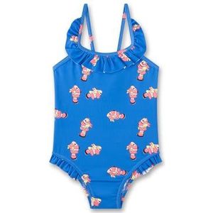 Sanetta Meisjesbadpak blauw | Comfortabel en praktisch badpak van gerecyclede polyester-mix voor meisjes. Badmode voor kinderen, blauw, 92