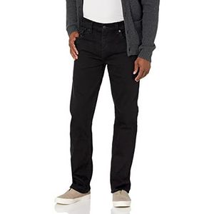 True Religion Heren Ricky Rechte Been Jeans, Body Rinse Zwart, 34W x 32L
