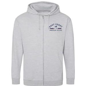 AMERICAN COLLEGE USA Sweatshirt met print, warme kleding, uniseks, kinderen, jongens en meisjes, casual, model ACSZW2 MELL Grey 10 jaar, Grijs, 10 ans