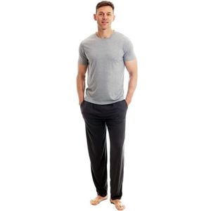 Light & Shade LSSET032L heren PJ ronde hals T-shirt en broek broek pyjamaset, lichtgrijs gemêleerd, S, lichtgrijs Marl, S