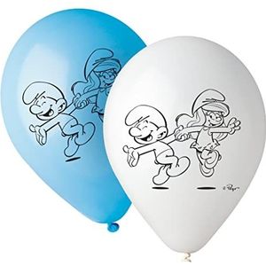 10 stuks latex ballonnen Smurfen Bedrukt