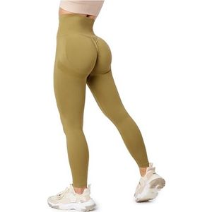 Bellivalini Sportleggings Dames High Waist Billen Push Up Gym Fitness BLV50-255 (Khaki, L)