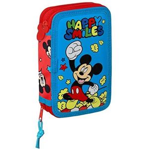 Mickey Mouse Happy Smiles Pennenetui met 28 nuttige, 125 x 40 x 195 mm, Rood/Blauw, One size