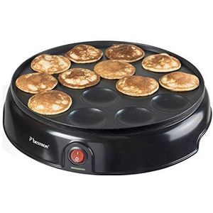 Bestron poffertjes apparaat, elektrische poffertjesplaat, antiaanbaklaag, 800W, zwart