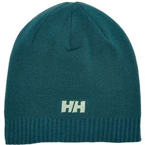 Helly Hansen Unisex merk beanie hoed, 495 donkerste sparren, één maat