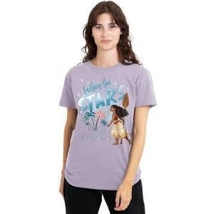mandarin creative ltd Moana Follow The Stars dames T-shirt, lavendar, X-Large, Lavendel, XL