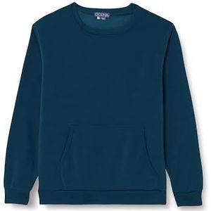 Colina Gebreid sweatshirt voor heren met ronde hals polyester donker turkoois maat XXL, donker-turquoise, XXL