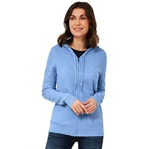 Cecil dames hoodie cardigan, Tender Blue Melange, XL