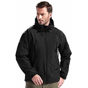 FREE SOLDIER Softshell jas militaire jas softshell jas voor heren, outdoor fleece voering, winddicht, waterdicht, met capuchon, tactische jassen, warm, meerdere zakken voor jachtwandelingen en heren