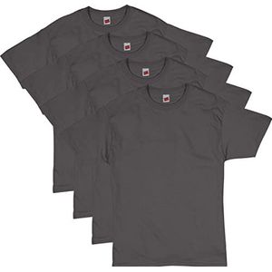 Hanes Heren Shirt (Pack van 4), Rook Grijs, XL