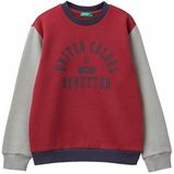 UNITED COLORS OF BENETTON Sweatshirt  lichtgrijs / donkergrijs / rood