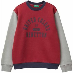 UNITED COLORS OF BENETTON Sweatshirt  lichtgrijs / donkergrijs / rood