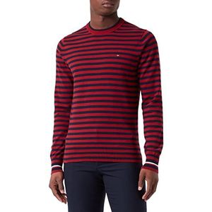 Tommy Hilfiger Heren 1985 trui zonder capuchon, rood (Regatta Rood/Desert Sky Stripe), S, Rood (Regatta Rood/Desert Sky Stripe), S