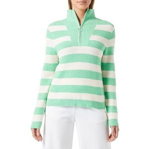 ONLY Dames Onlkatia Ls Zip Highneck Cc KNT Pullover, Spring Bouquet/Stripes: melange/whitecap grijs, L