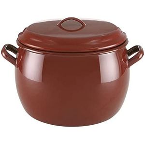 Quid Classic Casserolepan met deksel - Bruin Geëmailleerd Staal - 14 cm