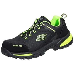 Skechers - Gatlon S3L - Veiligheidsschoen - Zwart/neongeel - Veterschoenen met Antislip Loopzool