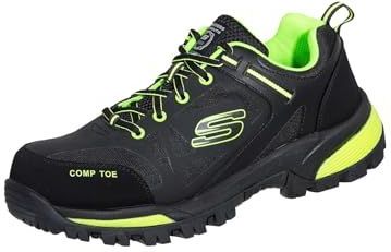 Skechers - Gatlon S3L - Veiligheidsschoen - Zwart/neongeel - Veterschoenen met Antislip Loopzool