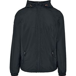 Urban Classics Windbreaker voor heren, van gerecycled materiaal, gerecycled materiaal, winddrunner, lichte overgangsjas voor mannen, maten S - 5XL, zwart/zwart, S