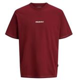 JACK & JONES - Shirt - Rood/Wit - Katoen - Halve Mouw