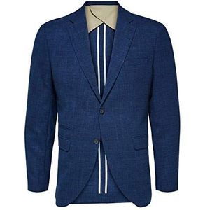 SELECTED HOMME Male Blazer lichte linnen mix, Estate Blue, 46