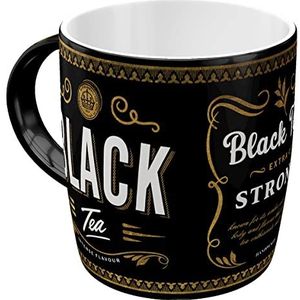 Nostalgic-Art Retro theemok, 330 ml, Black Tea – Cadeau idee voor thee drinkers, mok van keramiek, vintage design