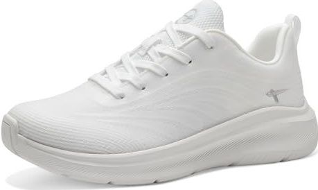 Tamaris Comfort Damessneakers, plat, sportief, veganistisch, gebroken wit, 39 EU